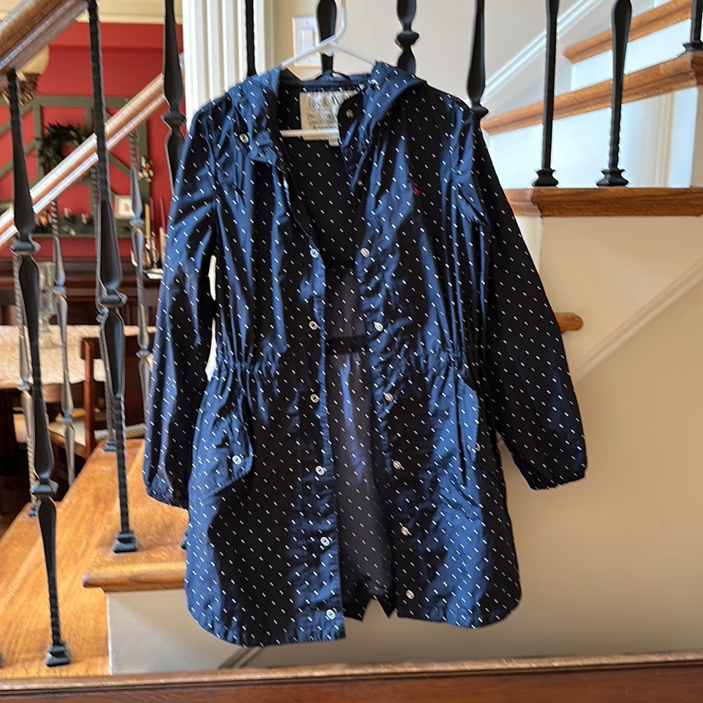 Jack Wills Navy Polka Dot Rain Jacket